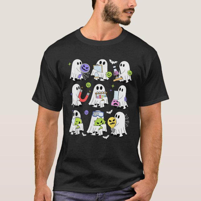 T-shirt Retro Halloween Science Enseignant Laboratoire fan (Devant)