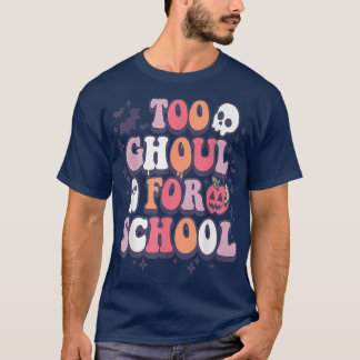 T-shirt Retro Halloween Teacher Ghouls Groovy School Trick