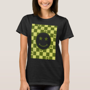 T-shirt Retro Happy Face À damiers Motif 1