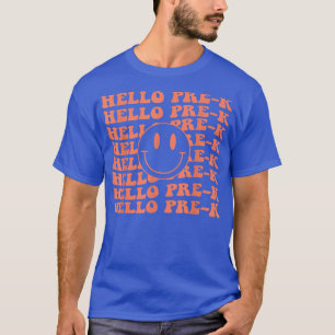 T-shirt Retro Happy Face Hello Pre K Smile Team Teacher T-
