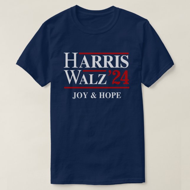 T-shirt Retro Harris Walz '24 - Joy and Hope (Design devant)
