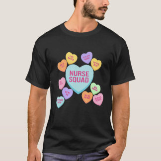 T-shirt Retro Heart Funny Nurse Squad Happy Valentines Day