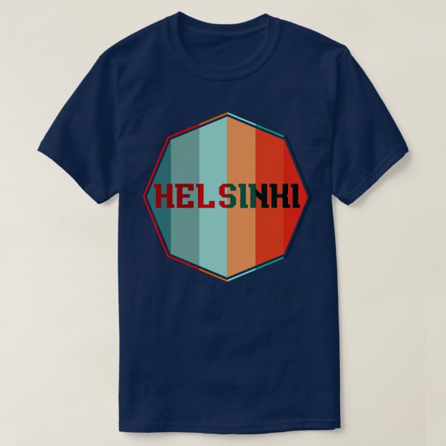 T-shirt Retro Helsinki capitale Finlande (Design devant)