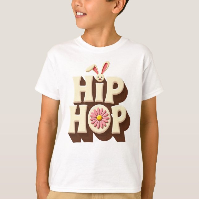 T-shirt Retro Hip Hop Easter Bunny  (Devant)