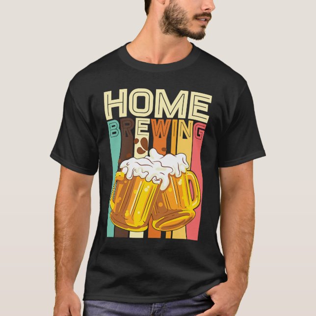 T-shirt Retro Home Brewing Craft Beer Microbrew Hops Beer (Devant)