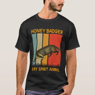 T-shirt Retro Honey Badger Is My Spirit Animal Badger 1