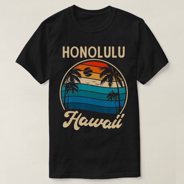 T-shirt Rétro Honolulu Hawaii (Design devant)