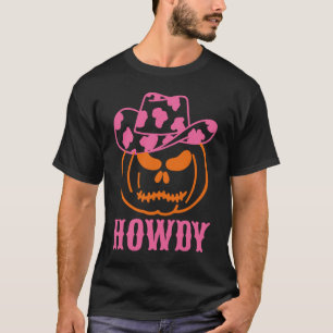 T-shirt Retro Howdy Citrouille Automne Automne Ouest Hallo