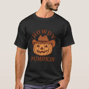 T-shirt Retro Howdy Citrouille Automne Ouest Halloween Vin