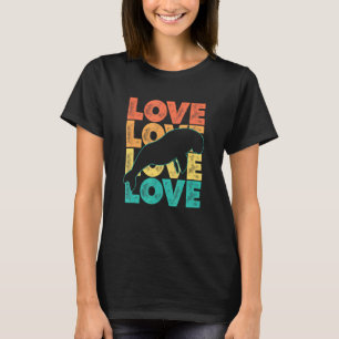 T-shirt Retro I Love Dugong Idée Pour Animal