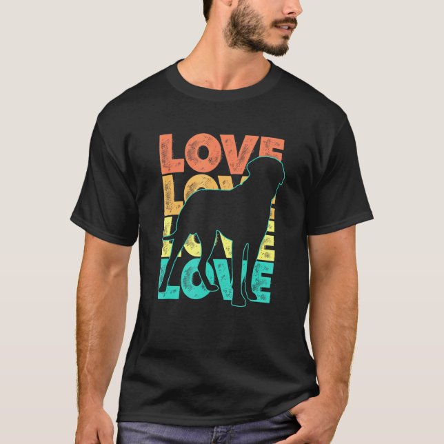 T-shirt Retro I Love My English Mastiff Chien Thème Design (Devant)