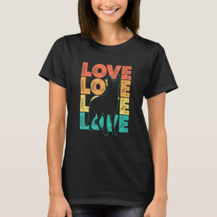 T-shirt Retro I Love My German Shepherd Chien Theme Design