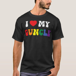 T-shirt Retro I Love My Guncle Rainbow Gay Flag LGBT Pride