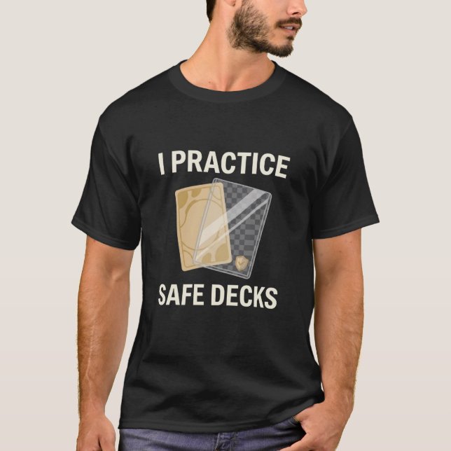T-shirt Rétro I Pratique la Construction de Decks Sûrs Com (Devant)