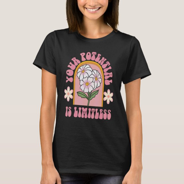 T-shirt Retro Inspirational Your Potential is limitless Ki (Devant)