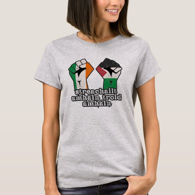 T-shirt Rétro Irlande Palestine Solidarité Première révolu (Devant)