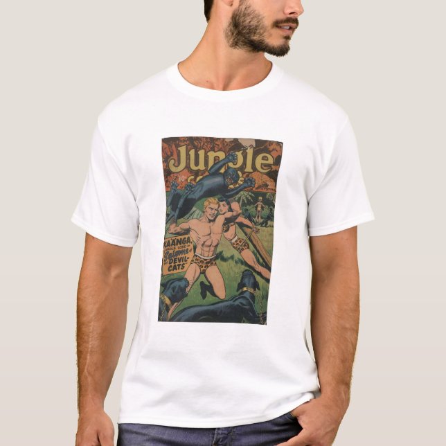 T-shirt Retro Jaguar Comics Books - Tarzan - Jungle Boy (Devant)