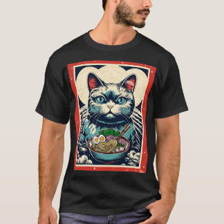 T-shirt Rétro Japonaise Kawaii Ramen Hommes Enfants Femmes