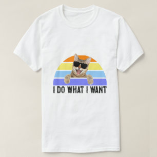 T-shirt Retro Je fais ce que je veux chat drôle amoureux d