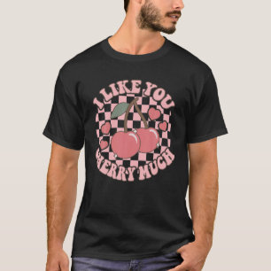 T-shirt Retro Je T'Aime Cherry Beaucoup Chaleur Super Vale