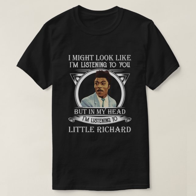 T-shirt Retro J'écoute Little Richard Funny Cadeau (Design devant)
