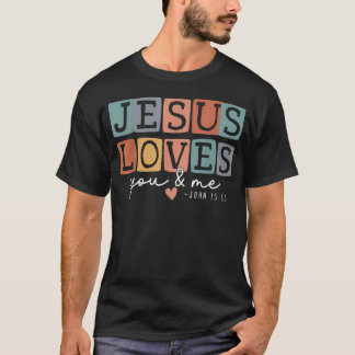 T-shirt Rétro Jésus Vous Aime Et