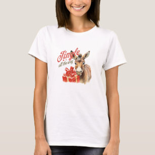T-shirt Retro jingle tout le chemin âne Noël présent