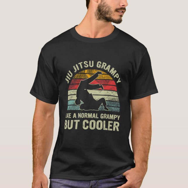T-shirt Retro Jiu Jitsu Grampy Comme Un Grampy Normal Mais (Devant)