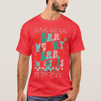 T-shirt Retro Joyeux Noël Famille Correspondant Noël Pyjam