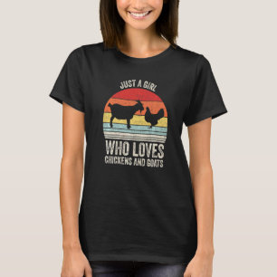T-shirt Rétro Juste Une Fille Qui Aime Les Poules Et Les C