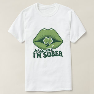 T-shirt Retro Kiss Me Je suis Sober