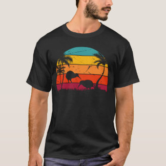 T-shirt Rétro Kiwi Bird Sunset Kiwi Birds Nouvelle-Zélande