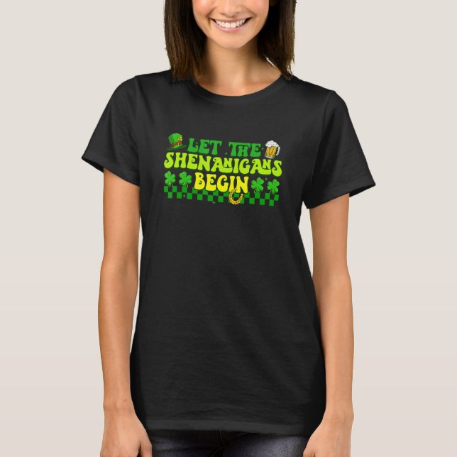 T-shirt Retro Laisser Les Shenanigans Commencer Clovers St (Devant)