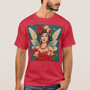 T-shirt Retro les années 50 Tropical Christmas Pin-Up Beau