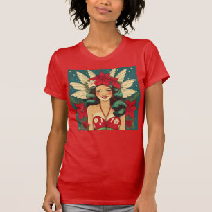 T-shirt Retro les années 50 Tropical Christmas Pin-Up Girl