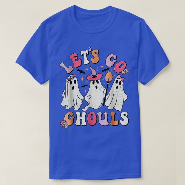 T-shirt Retro Lets Go Ghouls Halloween Ghost Outfit Costu (Design devant)