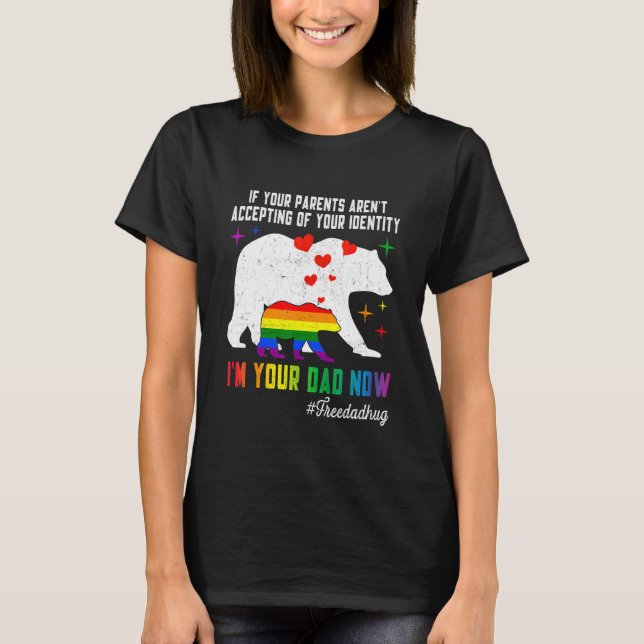 T-shirt Retro Lgbt Fierté Gratuit Papa Embrasse Papa Bear  (Devant)