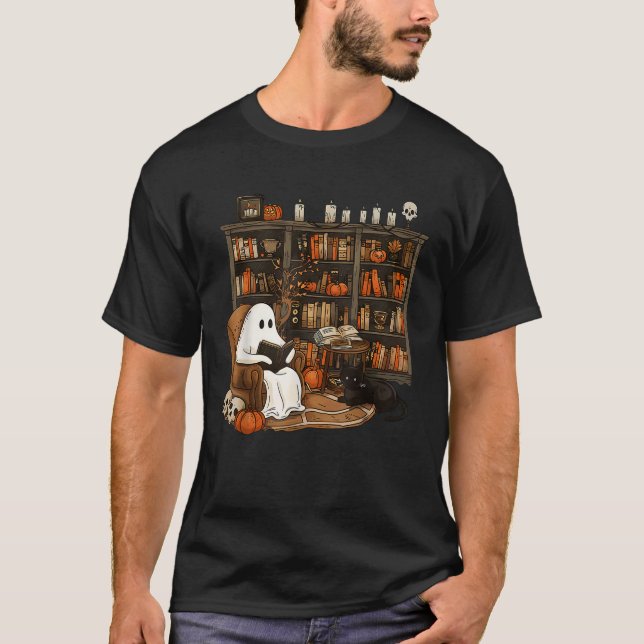 T-shirt Rétro Librairie Librairie Enseignant Boujee Ghost  (Devant)