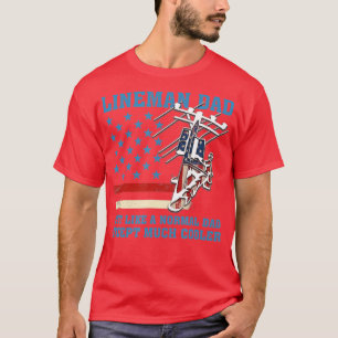 T-shirt Retro Lineman Papa Comme Un Papa Normal Electrici