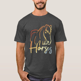 T-shirt Retro Look I Like Cheval cadeau