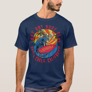 T-shirt Retro Lost Bost Surf Club Skeleton Père Noël Car