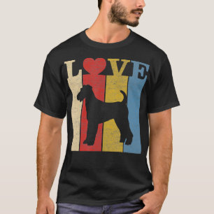 T-shirt Retro Love Airedale Terrier Chien Cadeau Vintage