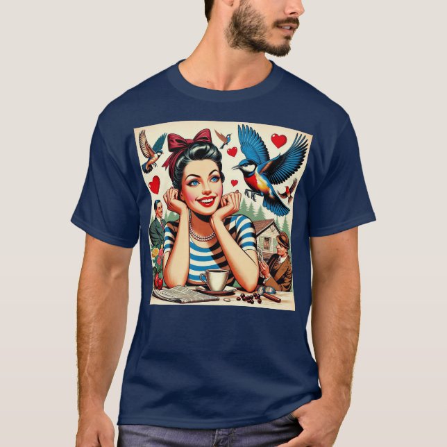 T-shirt Retro Love Birds  (Devant)