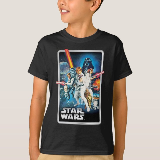 T-shirt Retro Luke Skywalker, Leia, & Han Solo Theatrical (Devant)