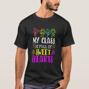 T-shirt Rétro Ma Classe Est Plein De Coeurs Doux Professeu