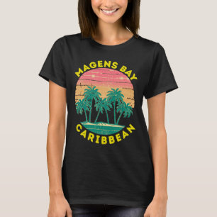 T-shirt Retro Magens Bay Vacances Souvenir Palm Tree