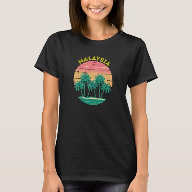 T-shirt Retro Malaysia Vacation Souvenir Palm Tree (Devant)