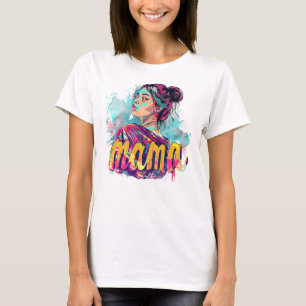 T-shirt Retro Mama Pop Art personnalisé (13)