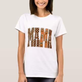 T-shirt Retro mama pumpkin leopard png|halloween mom png|t