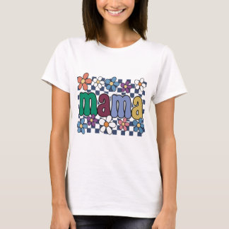 T-shirt Rétro Maman PNG Sublimation Florale Groovy